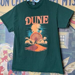 Dune Sandworm Gildan Dark Green Graphic T-Shirt